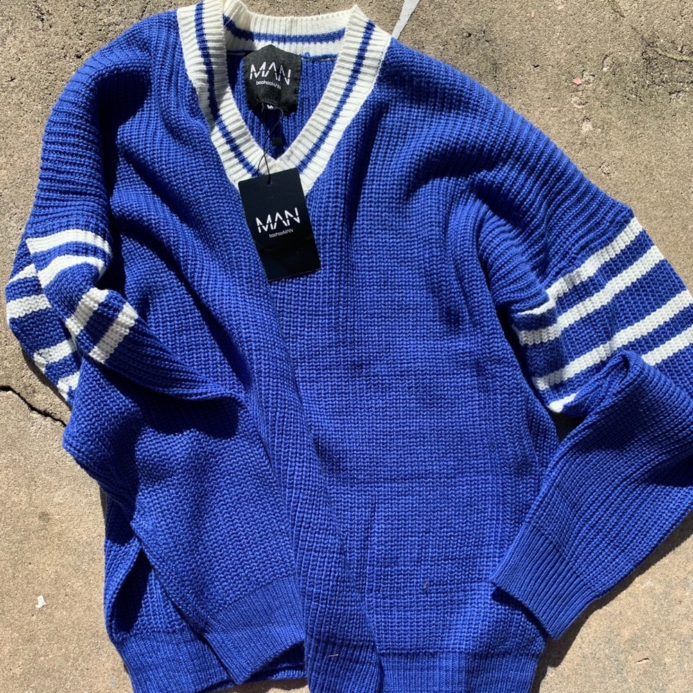 Oversized V-Neck Knitted Sweater